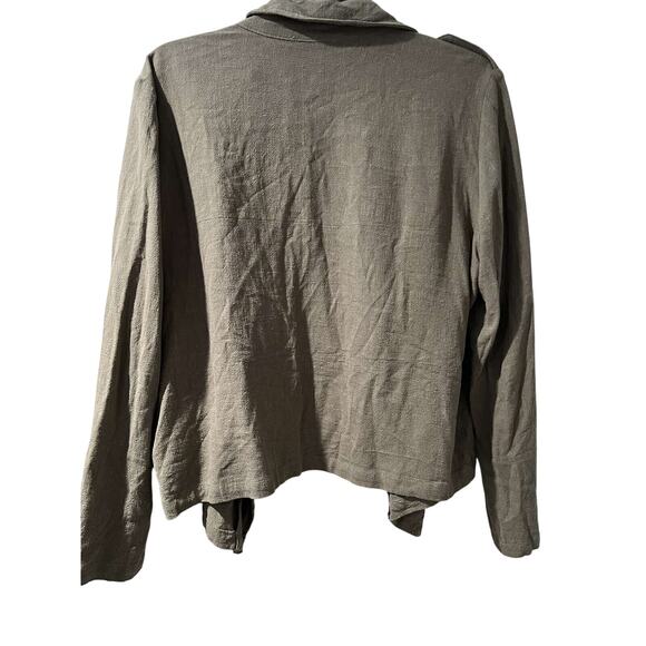 Lulus Women Carlow Olive Green Jacket Size XL Linen Cotton A001620 - Picture 3 of 9